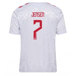 Fotbalové Dres Dánsko Mathias Jensen #7 Venkovní Oblečení ME 2024 Krátký Rukáv
